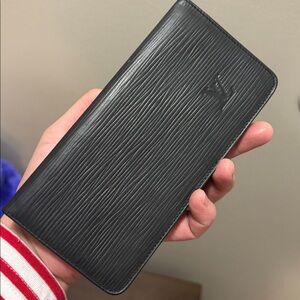 Louis Vuitton Black Epi Leather long bifold wallet